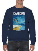 Cancun Van Gogh Style Beach Art Men's Sweatshirt
