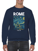 Rome Starry Night Colosseum Art Men's Sweatshirt
