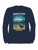 Starry Night Grand Teton Bison Men's Sweatshirt