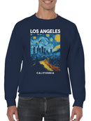 Los Angeles Starry Night Skyline Men's Sweatshirt