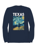 Texas Starry Night Cowboy Art Men's Sweatshirt