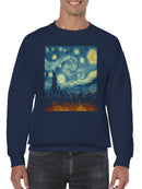 Starry Skyline Cityscape Art Men's Sweatshirt