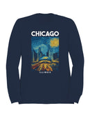 Chicago Starry Skyline Art Men's Sweatshirt
