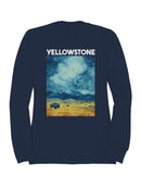 Starry Yellowstone Bison Night Men's Sweatshirt