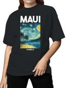 Maui Starry Night Beach Art Women's T-shirt