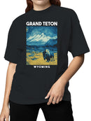 Starry Night Grand Teton Bison Women's T-shirt