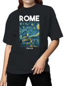 Rome Starry Night Colosseum Art Women's T-shirt
