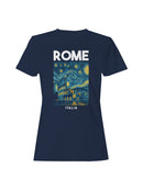Rome Starry Night Colosseum Art Women's T-shirt