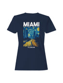Miami Starry Night Skyline Art Women's T-shirt