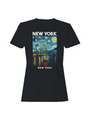 Starry Night NYC Skyline Overlap Women's T-shirt