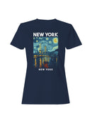 Starry Night NYC Skyline Overlap Women's T-shirt