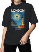London Night Sky Art Print Women's T-shirt