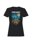Chicago Starry Skyline Art Women's T-shirt