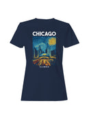 Chicago Starry Skyline Art Women's T-shirt
