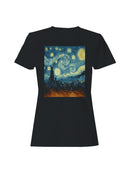 Starry Skyline Cityscape Art Women's T-shirt