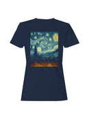 Starry Skyline Cityscape Art Women's T-shirt