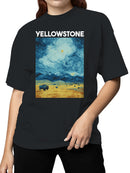Starry Yellowstone Bison Night Women's T-shirt