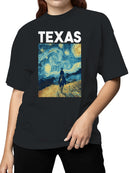 Texas Starry Night Cowboy Art Women's T-shirt