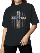 Philippians 4:13 Patriotic Cross Women's T-shirt