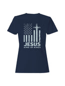 Jesus King of Kings Patriotic Cross Women's T-shirt