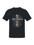Philippians 4:13 Patriotic Cross Men's T-shirt