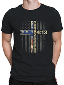Philippians 4:13 Patriotic Cross Men's T-shirt