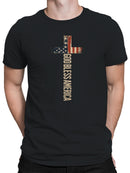 Patriotic Cross "God Bless America Men's T-shirt