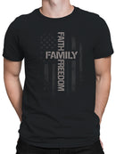 Faith Family Freedom American Flag Men's T-shirt