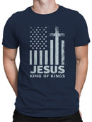 Jesus King of Kings Patriotic Cross Men's T-shirt