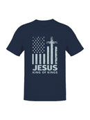 Jesus King of Kings Patriotic Cross Men's T-shirt