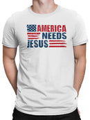 America Needs Jesus Flag Design Men's T-shirt