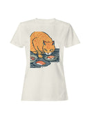 Curious Cat Enjoys Sushi Delight Women's T-shirt