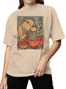 Capybara Ramen Delight Artwork Women's T-shirt
