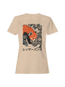 Red Panda Eating Noodles Art Women's T-shirt