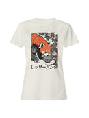Red Panda Eating Noodles Art Women's T-shirt