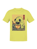 Pug Enjoying Ramen Art Print Men's T-shirt