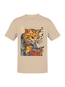 Ramen-Loving Cat in Ukiyo-e Style Men's T-shirt