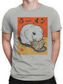 Black Cat Ramen Ukiyo-e Art Men's T-shirt