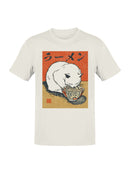 Black Cat Ramen Ukiyo-e Art Men's T-shirt