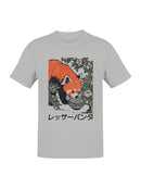 Red Panda Eating Noodles Art Men's T-shirt