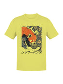 Red Panda Eating Noodles Art Men's T-shirt