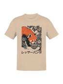 Red Panda Eating Noodles Art Men's T-shirt