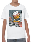 Sushi Chef Cat in Traditional Attire Youth's T-shirt