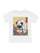Pug Enjoying Ramen Art Print Youth's T-shirt