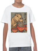 Capybara Ramen Delight Artwork Youth's T-shirt