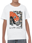 Red Panda Eating Noodles Art Youth's T-shirt