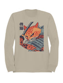 Samurai Cat Warrior Design Women's Sweatshirt