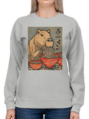 Capybara Ramen Delight Artwork Women's Sweatshirt