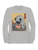 Pug Enjoying Ramen Art Print Women's Sweatshirt