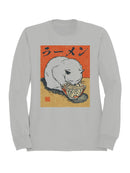 Black Cat Ramen Ukiyo-e Art Women's Sweatshirt